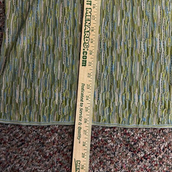 Sigrid Olsen Blue Green Silk Blend Textured Stripe 3/4 Sleeve Sweater Sz L - Picture 12 of 12